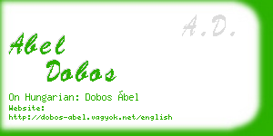 abel dobos business card